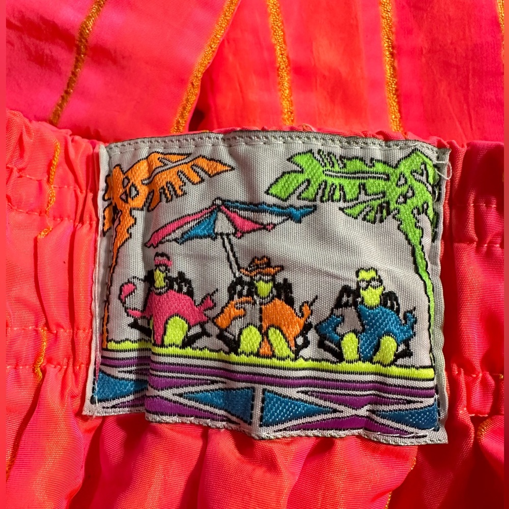 RARE FIND 80s Style Embroidered Windbreaker Beach Pants Size S